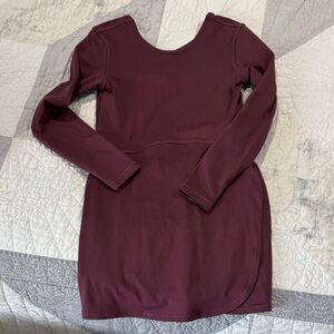 Athleta Burgundy Long Sleeve Dress